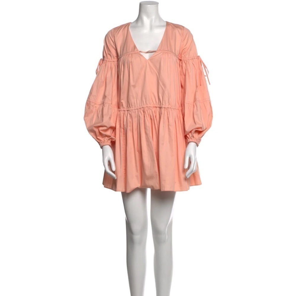 Aje Whimsical V-neck mini dress Peach Orange NWT 6
